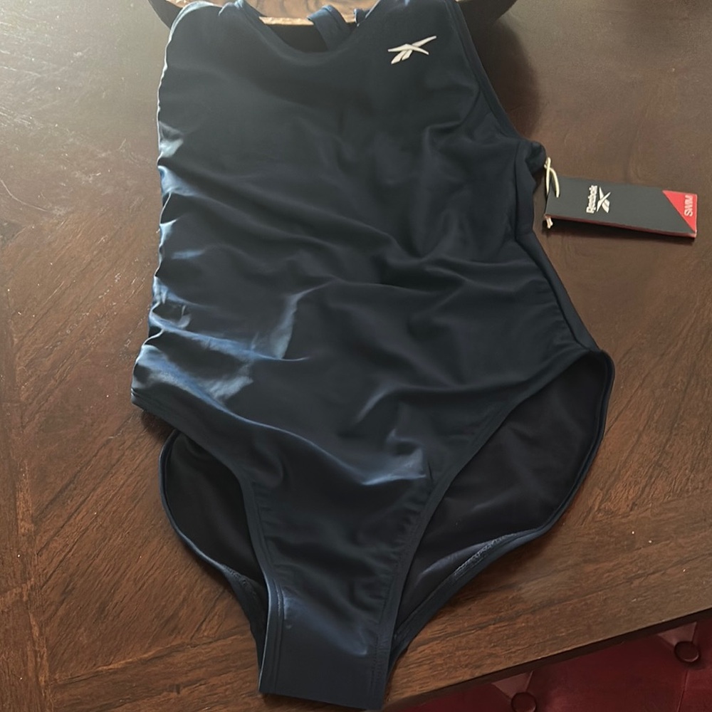 Reebok Blue One Piece Swimsuit Athletic Style